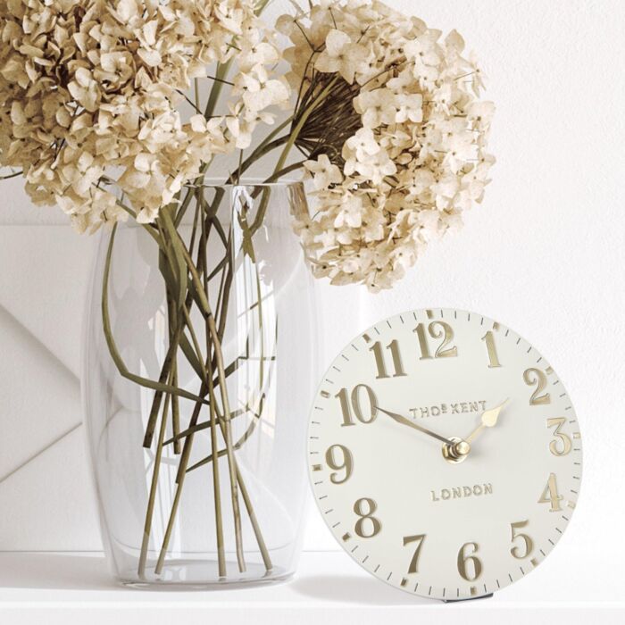 Thomas Kent Arabic Oatmeal Mantel Clock